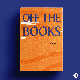 Cover image of debut novel Off the Books with moving car